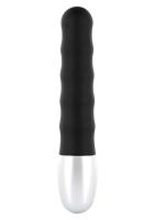 Мини-вибратор Discretion Ribbed Vibrator 11х2 см., черный