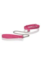 CalExotics Tickle Me Pink Collar w Leash – дизайнерский ошейник с поводком
