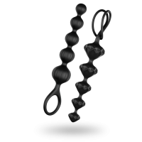 Satisfyer Beads Silicone black – анальные шарики, 20.5х3.4 см, разноцветный