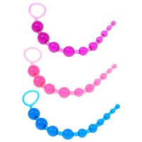 Анальная цепочка на жесткой связке Thai, 25Х2 см, фиолетовый