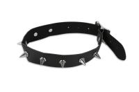 Узкий  ошейник с шипами, черный