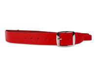 Узкий ошейник с поводком, красный