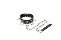 Ошейник с кольцами и поводком
