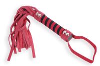 Кожаный флогер с витой рукоятью Пикантные Штучки, черный с красным