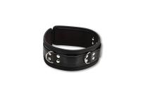 Ошейник черный с тремя полукольцами