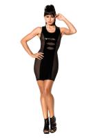 Черное платье с лакироваными вставками Avanza, S