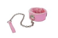 Ошейник розовый с поводком