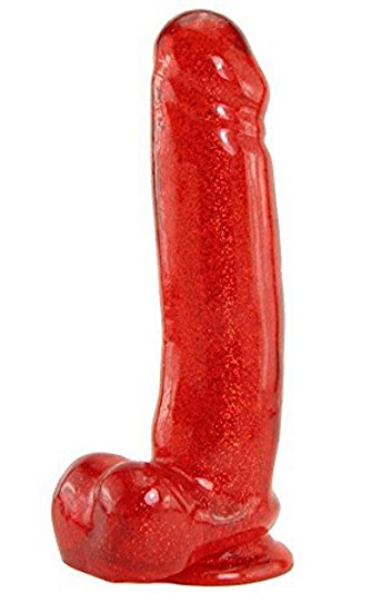 Фаллоимитатор Carmen’s Fun Cock 8 inch Jel-Lee, Red Glitter 18х4,5 см