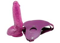 Страпон TLC Bree Olson Glitter Glam Strap-On Harness and Dong,13х4,1 см