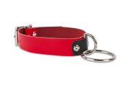 Узкий ошейник с кольцом, красный