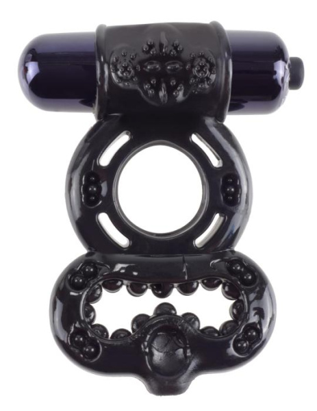 Эрекционное кольцо с вибрацией Infinity Super Ring Black, черный