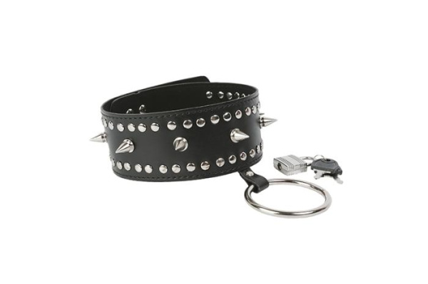 Ошейник с шипами и кольцом