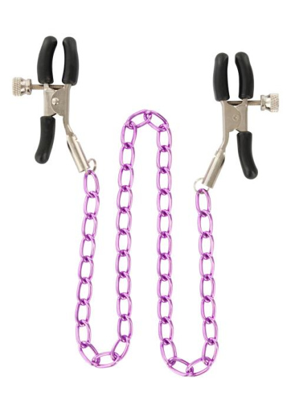Металлические зажимы для сосков с розовой цепочкой Stimulating Nipple Chain Metal