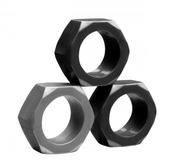 Tom of Finland 3 Piece Cock Nuts – набор эрекционных колец