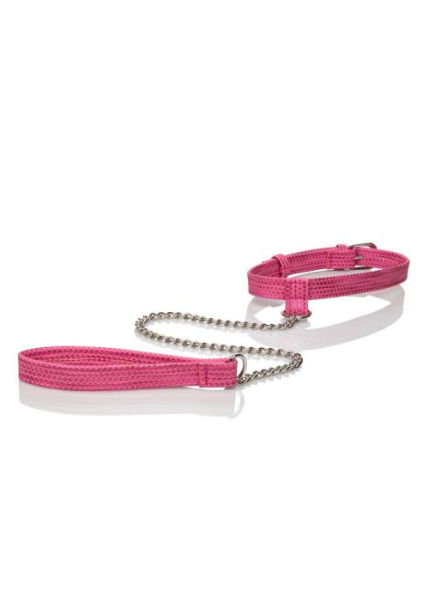 CalExotics Tickle Me Pink Collar w Leash – дизайнерский ошейник с поводком