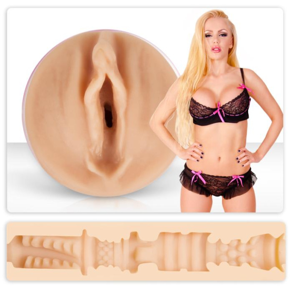 Двухсторонний реалистичный мастурбатор копия вагины и попки Кати Самбуки – ФлешНаш, 22х8 см.