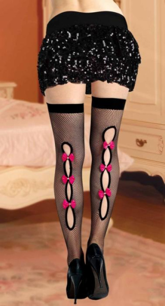 Игривые чулочки с вырезами и контрастными бантами – Dolce Piccante