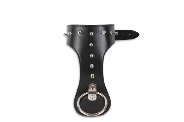 Фигурный ошейник с заклепками и кольцом