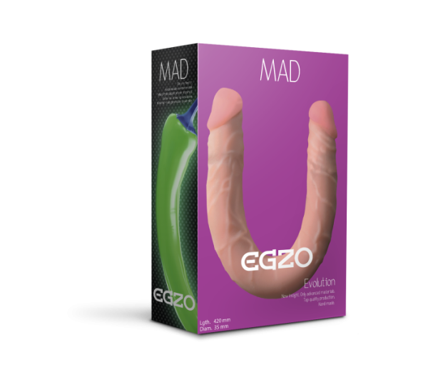 Фаллоимитатор двухсторонний Egzo DL001F 42х3,5 см.