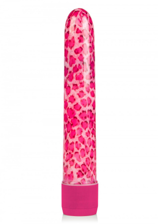 CalExotics Leopard Massager пластиковый вибратор, 17х3 см, розовый