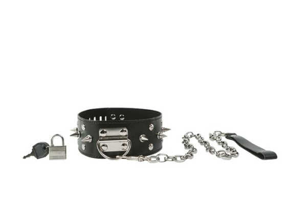 Ошейник с шипами и поводком