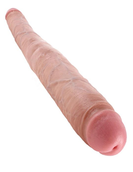 Двойной фаллоимитатор King Cock 16" Tapered Double Dildo, 40,6х4,3 см, телесный
