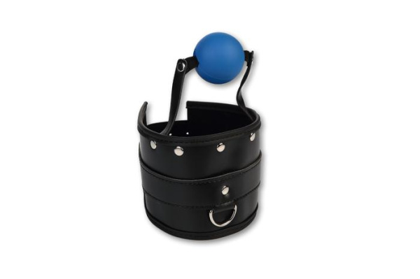 Ошейник широкий с кляпом шариком