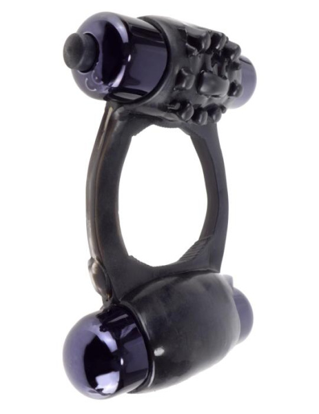 Эрекционное виброкольцо Duo Vibr Super Ring, черный